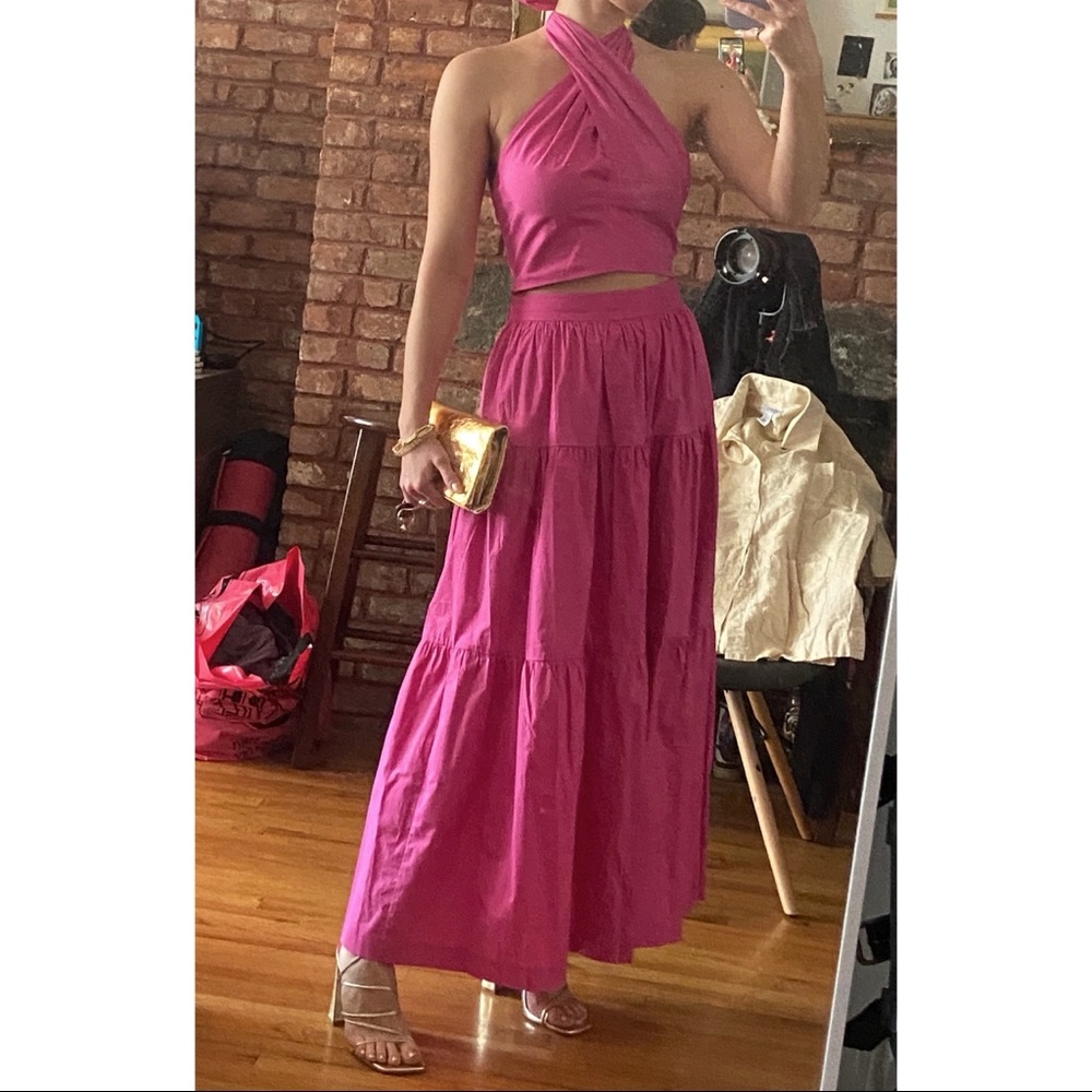 COPY - STAUD royal fuchsia colored two piece dress